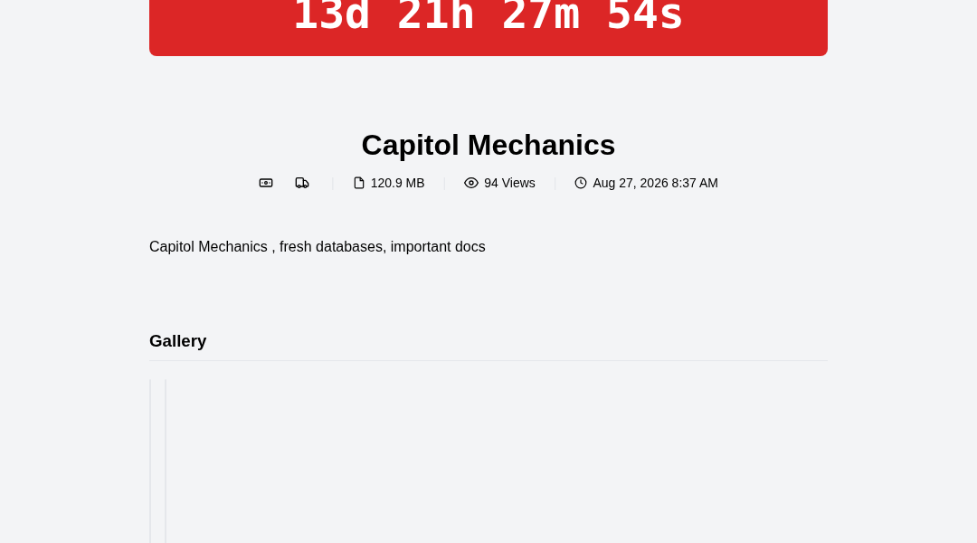 Leak screenshot for Capitol Mechanics