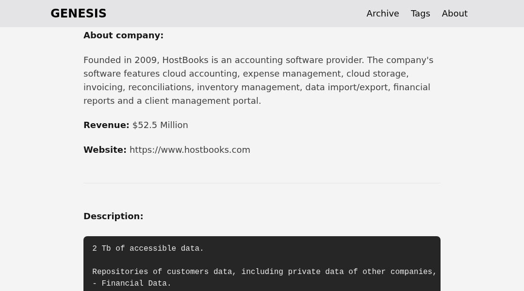 Leak screenshot for HostBooks (HOT!)