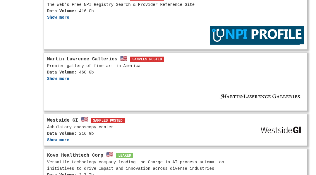 Leak screenshot for Unknown Home Appliances Retailer