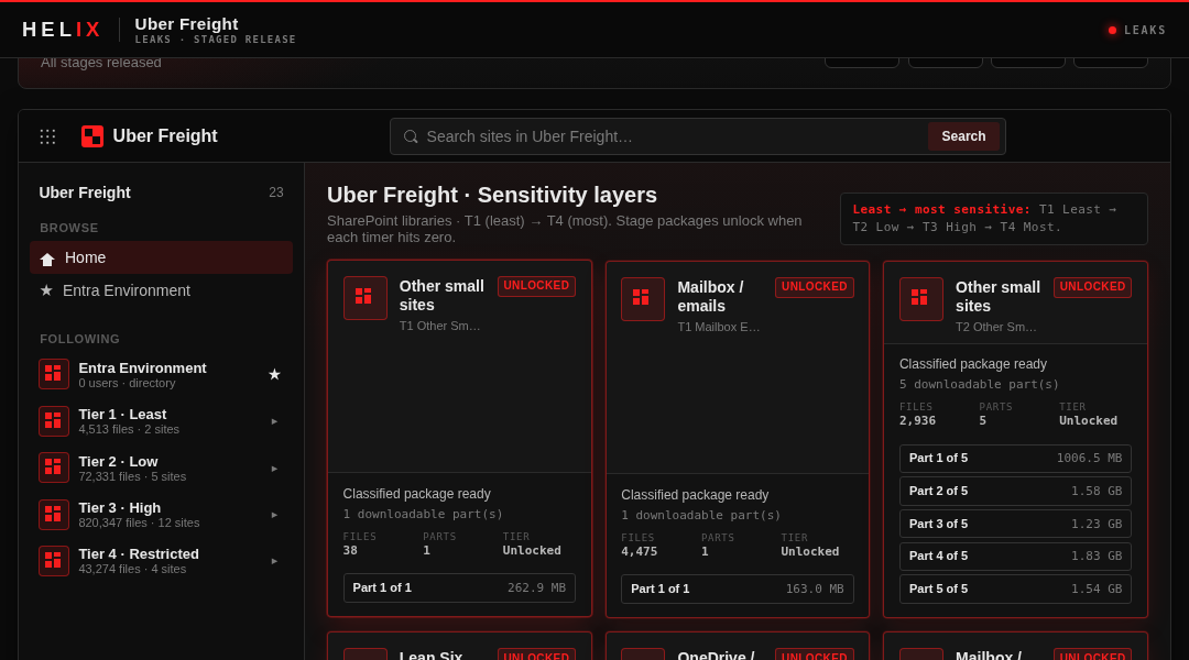 Leak screenshot for Uber Freight