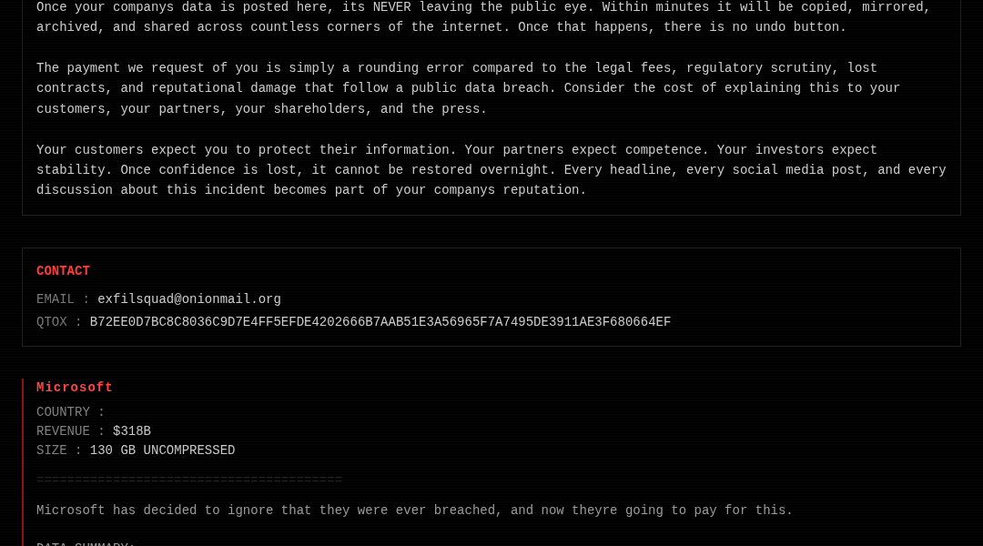 Leak screenshot for Unknown Home / Property Company