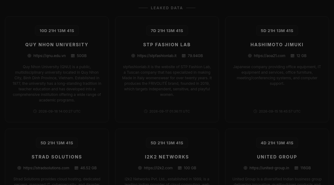 Leak screenshot for IT services company (web design and development)