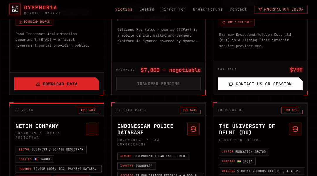Leak screenshot for Road Transport Administration Department (RTAD)