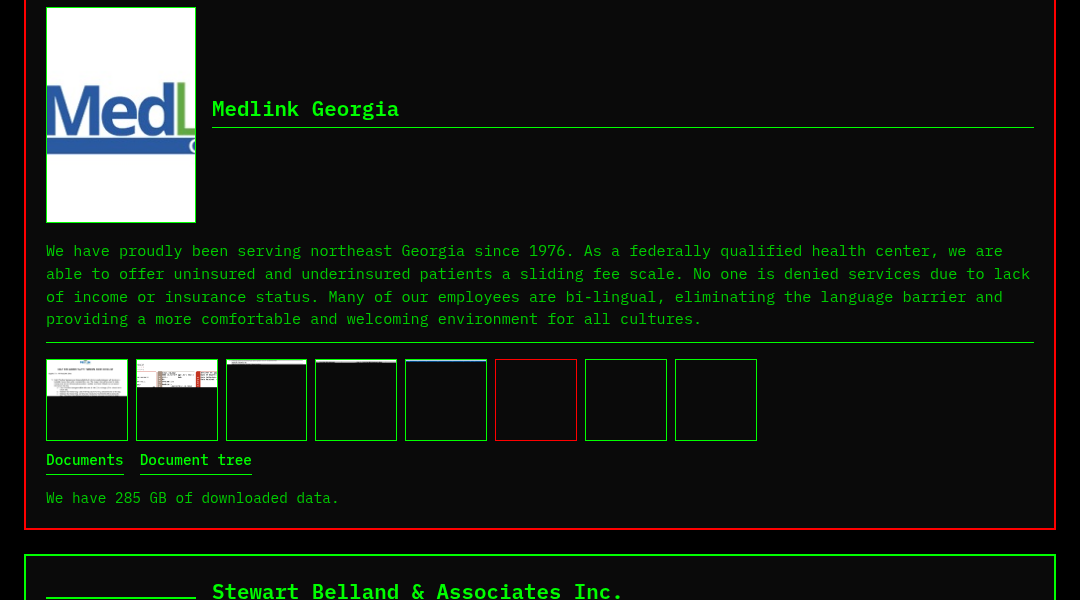 Leak screenshot for Unknown Health Center