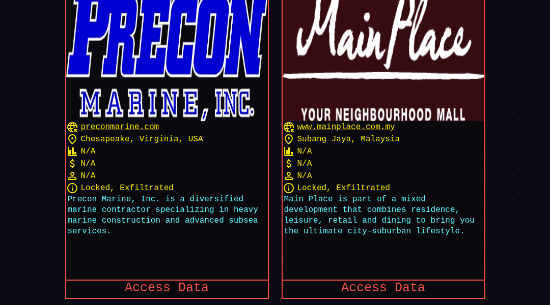 Leak screenshot for Precon Marine, Inc.