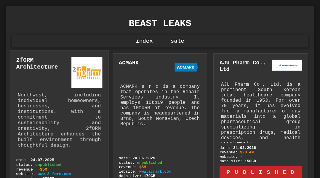 Leak screenshot for Lessard Dental