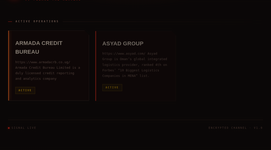 Leak screenshot for Armada Credit Bureau Limited