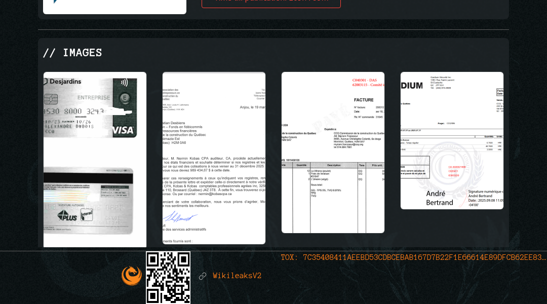 Leak screenshot for Commission de la construction du Quebec (CCQ)