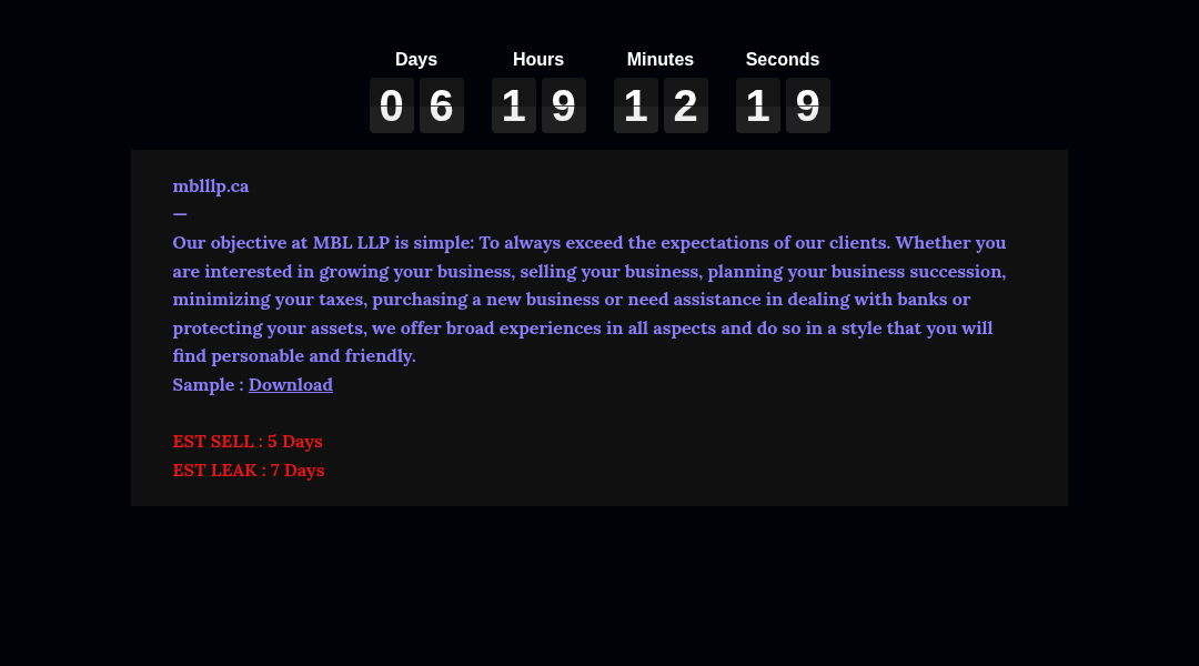 Leak screenshot for mblllp