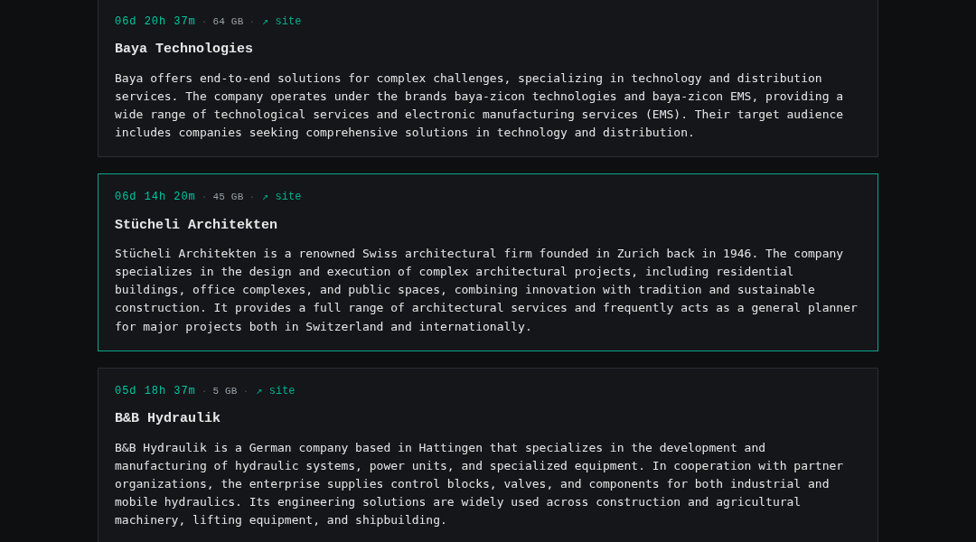 Leak screenshot for Stücheli Architekten