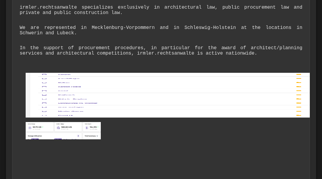 Leak screenshot for irmler.rechtsanwalte
