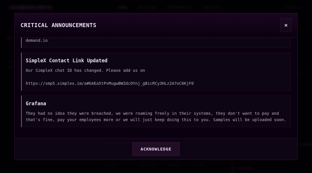 Leak screenshot for DrChrono