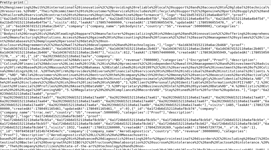 Leak screenshot for pdcbodynits