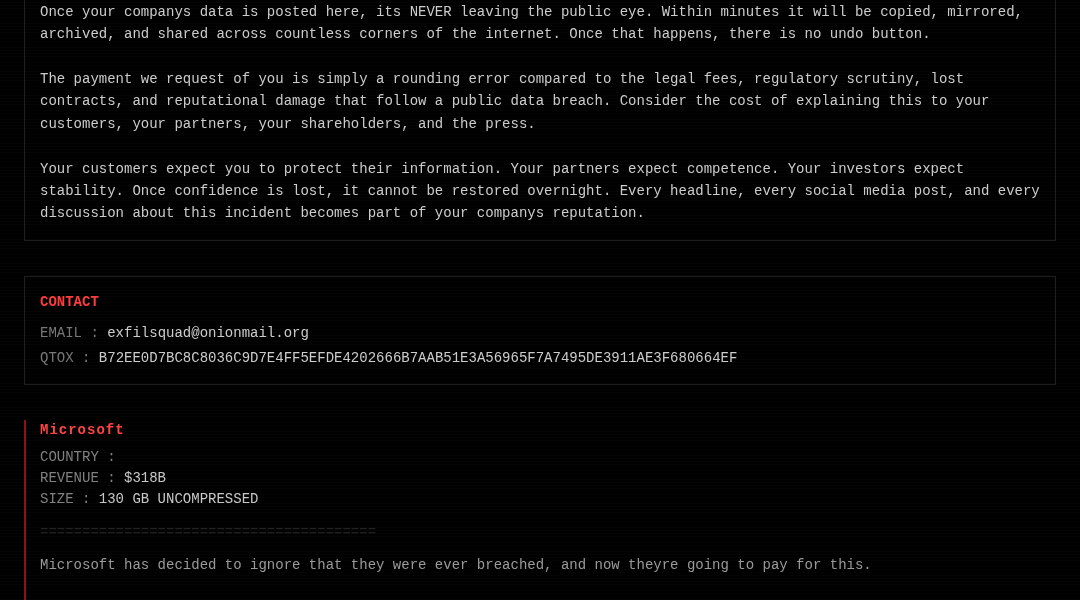 Leak screenshot for Unknown Municipality/CRM 2