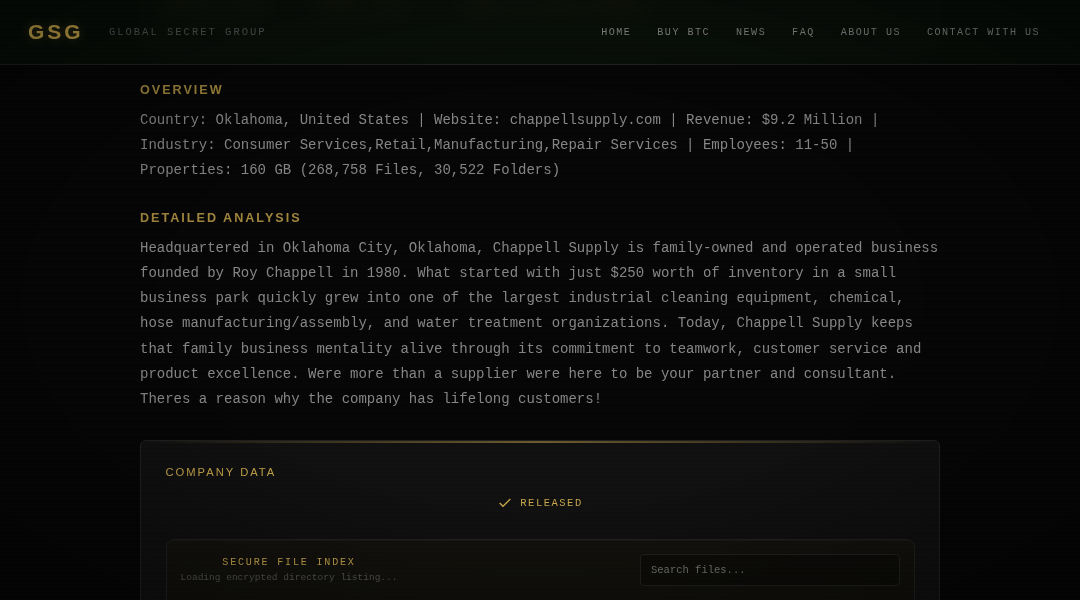 Leak screenshot for Chappell Supply