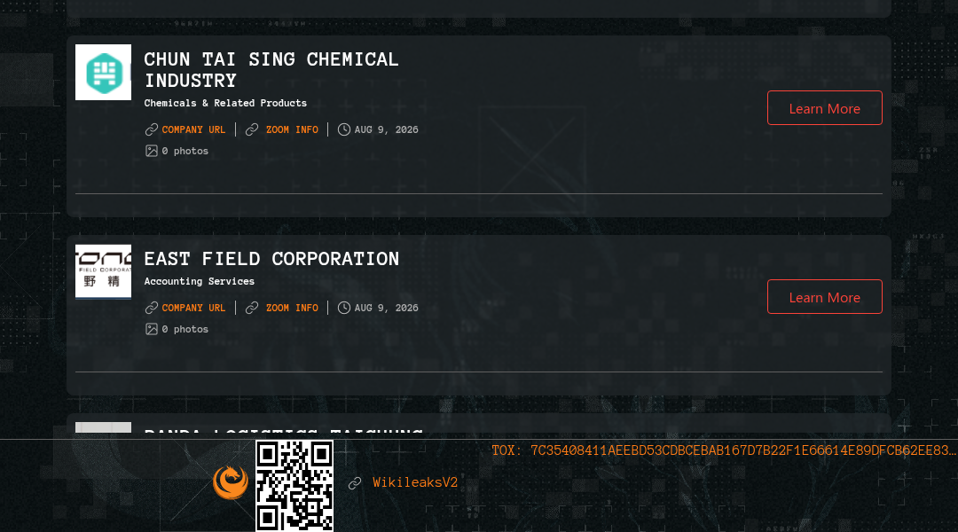 Leak screenshot for Chun Tai Sing Chemical Industry