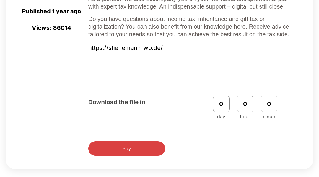 Leak screenshot for Stienemann tax consultancy