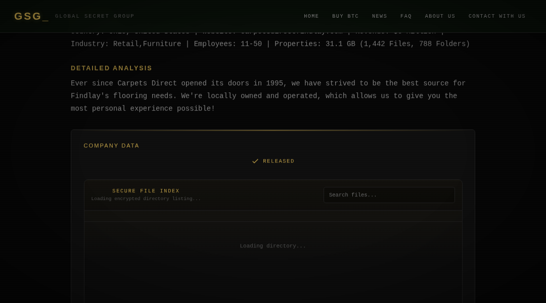 Leak screenshot for Carpets Direct