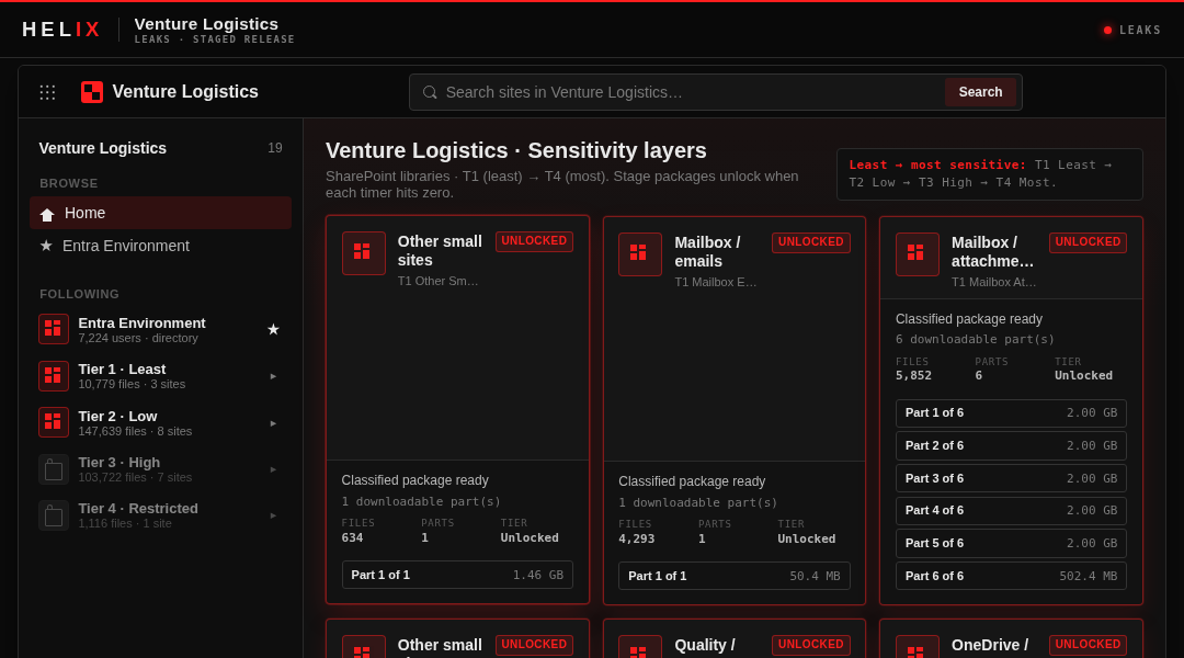 Leak screenshot for Venture Logistics