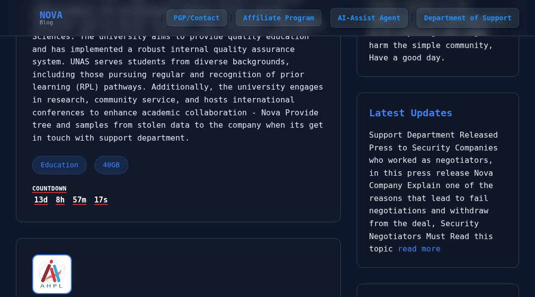 Leak screenshot for Universitas Nasional (UNAS)