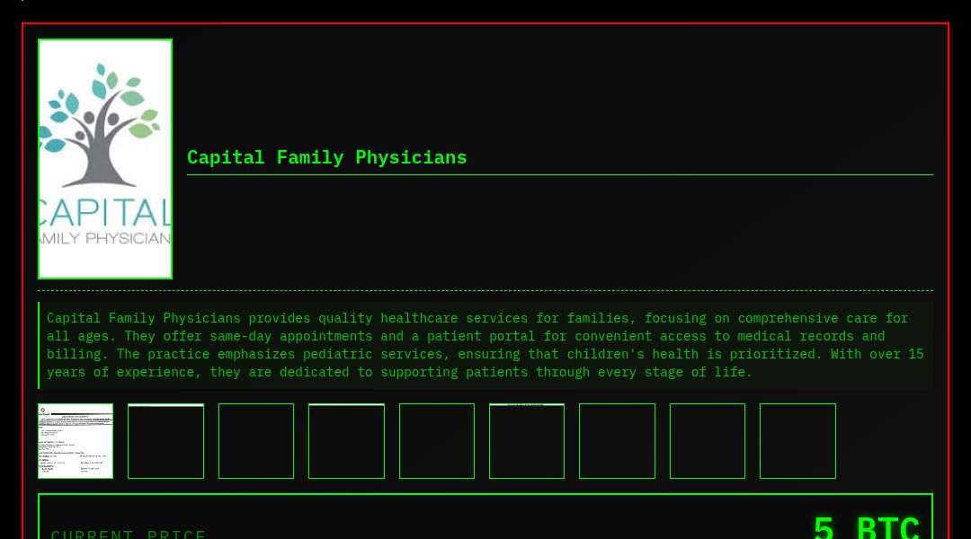 Leak screenshot for Capital Family Physicians