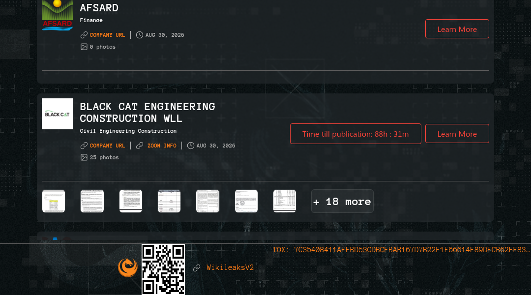 Leak screenshot for Black Cat Engineering Construction Wll