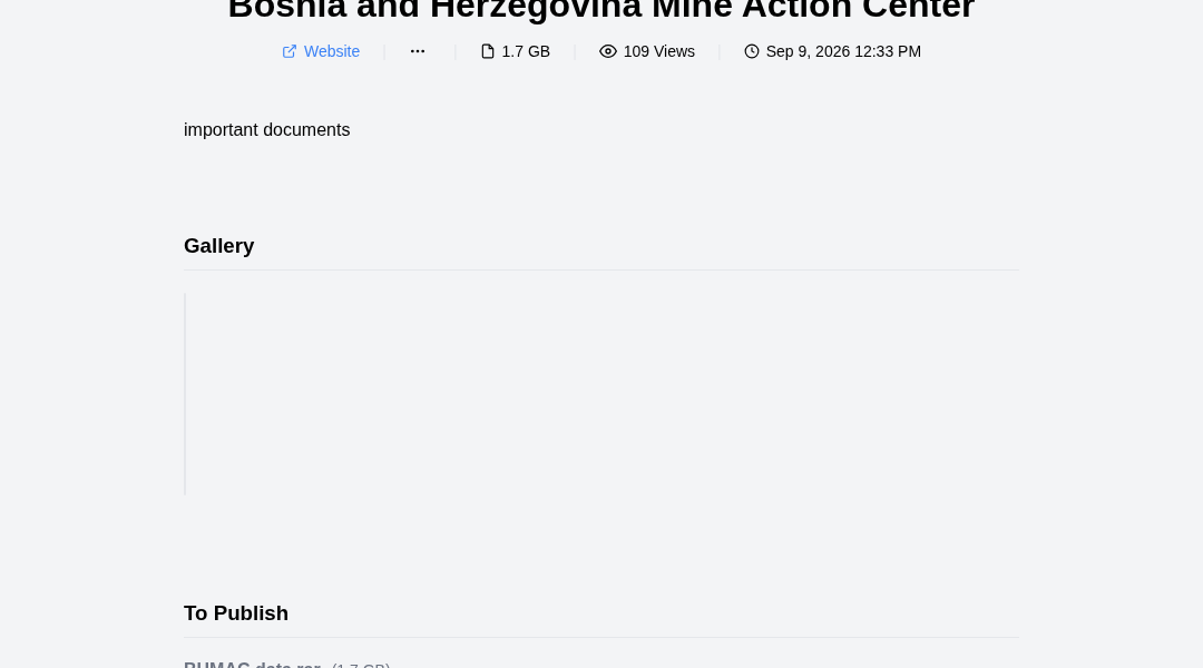 Leak screenshot for Bosnia and Herzegovina Mine Action Center