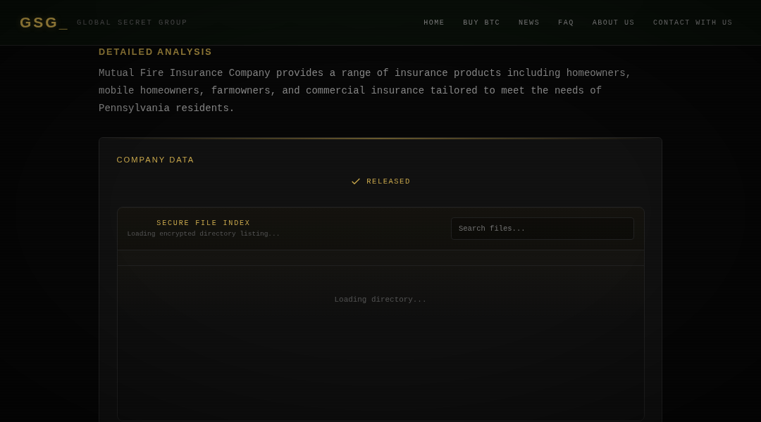 Leak screenshot for Mutual Fire Insurance Company