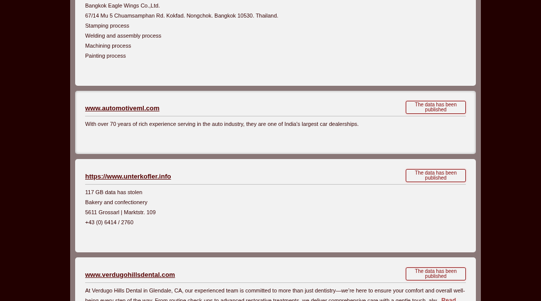 Leak screenshot for Indian Car Dealership (unnamed)