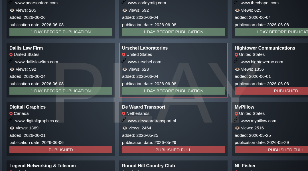 Leak screenshot for Pearson Ford