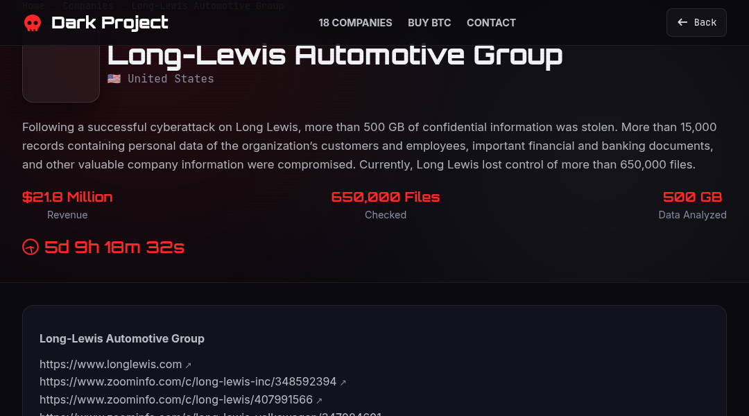 Leak screenshot for Long Lewis