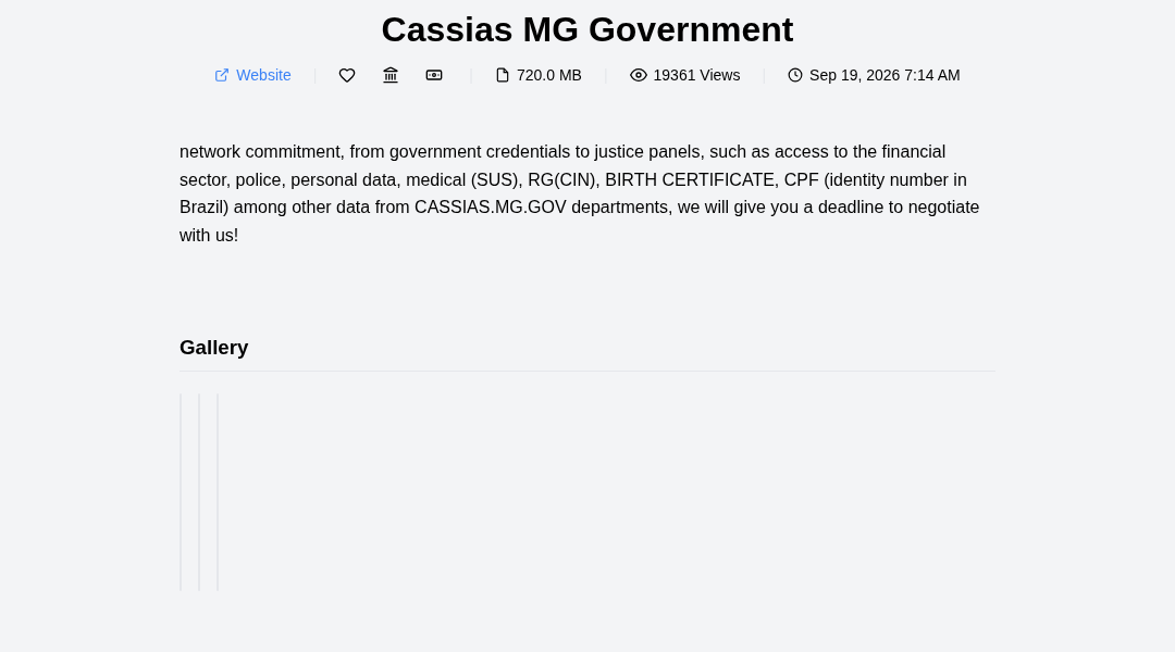 Leak screenshot for Cássia MG Government (CASSIAS.MG.GOV)
