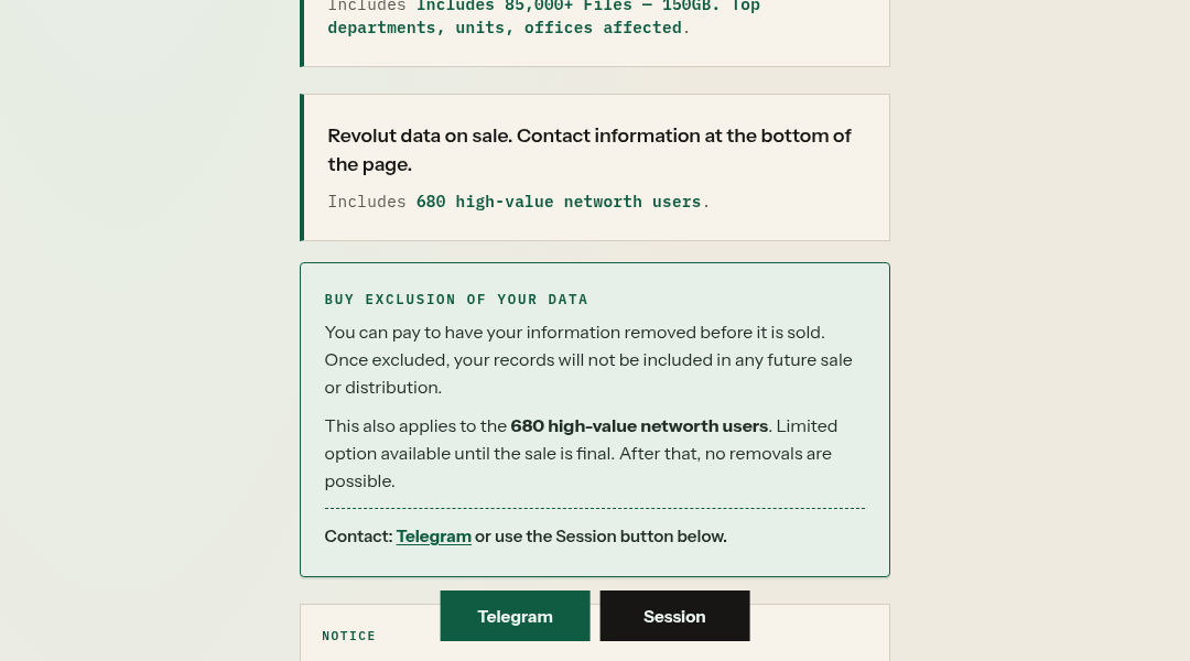 Leak screenshot for Italy (Government/Public Sector)