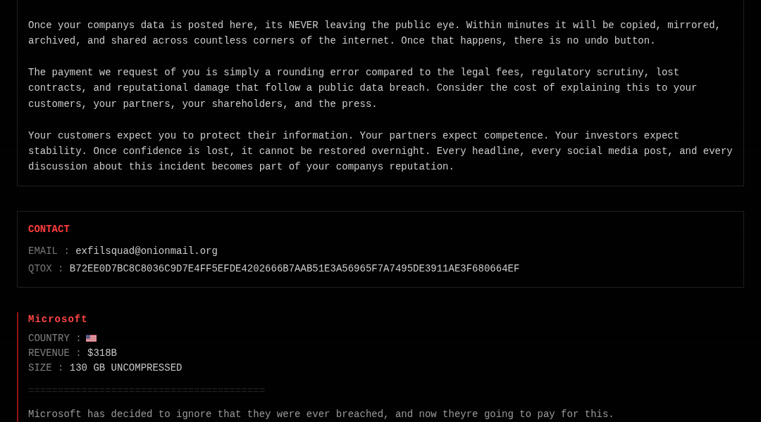 Leak screenshot for Unknown Home / Warranty Company