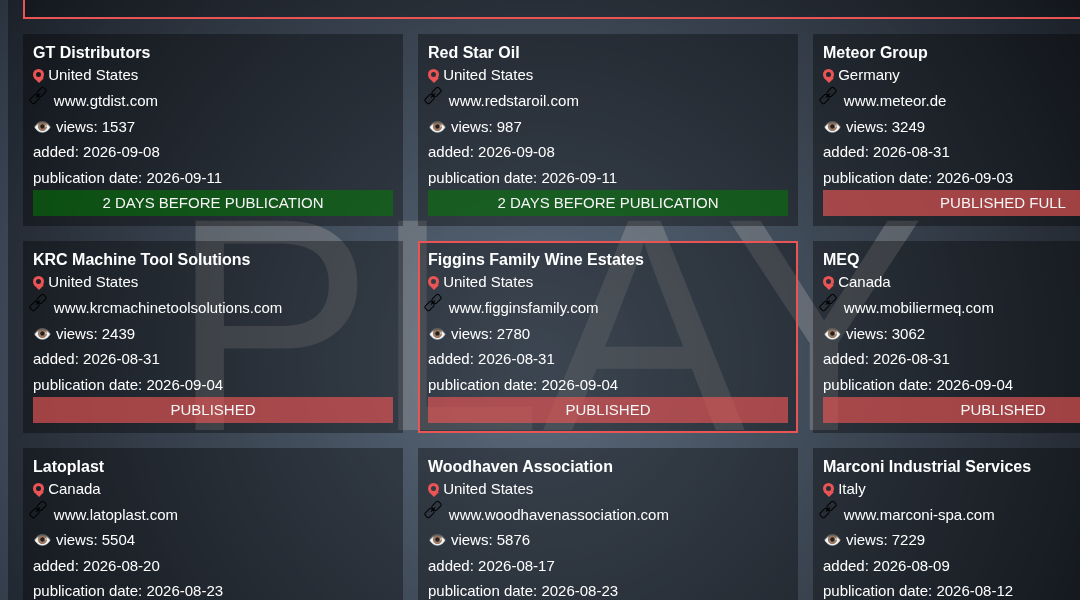 Leak screenshot for GT Distributors