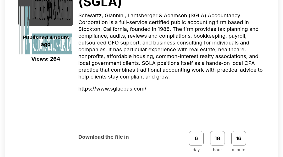 Leak screenshot for Schwartz, Giannini, Lantsberger & Adamson (SGLA)