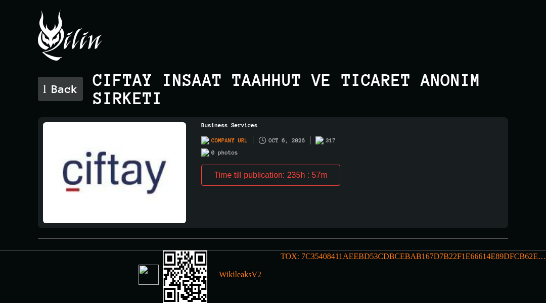 Leak screenshot for Ciftay Insaat Taahhut Ve Ticaret Anonim Sirketi