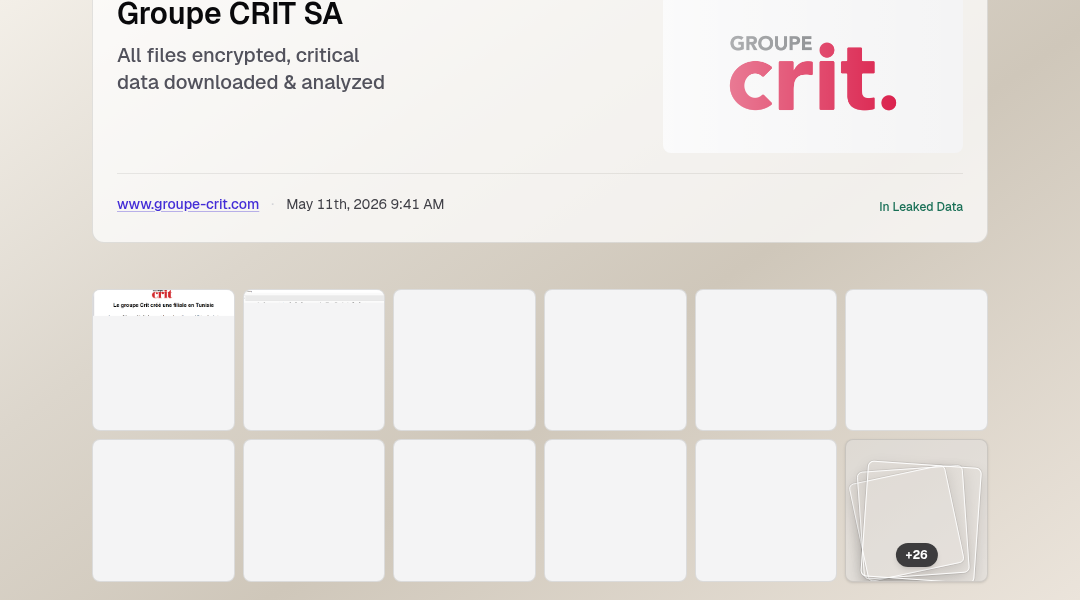 Leak screenshot for Groupe CRIT SA
