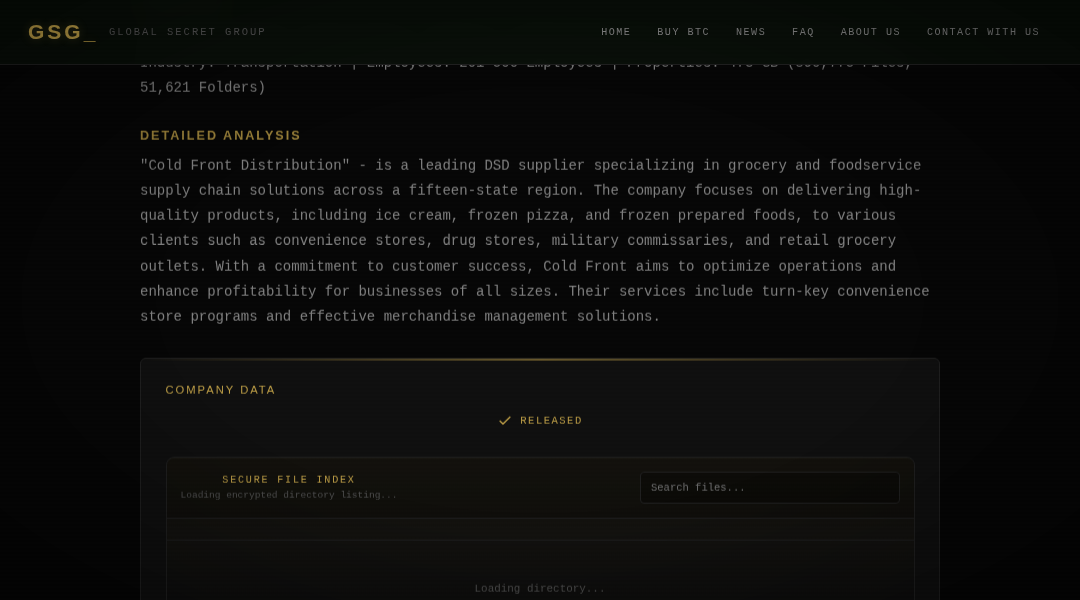 Leak screenshot for Cold Front Distribution