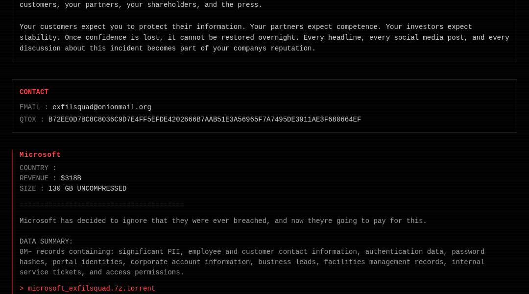 Leak screenshot for Unknown University/Admissions