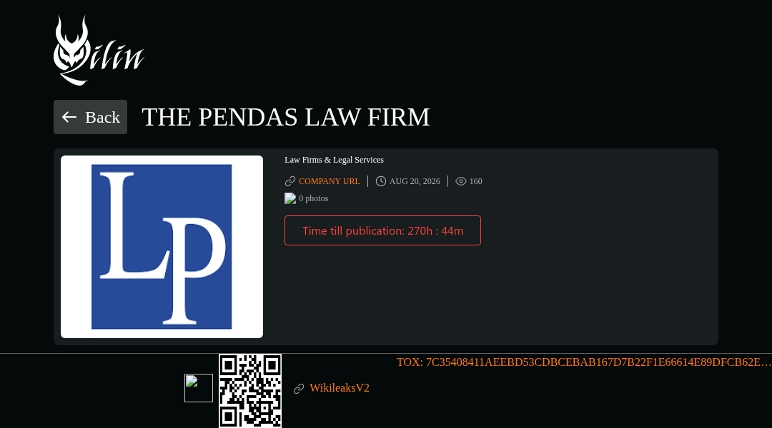 Leak screenshot for The Pendas Law Firm