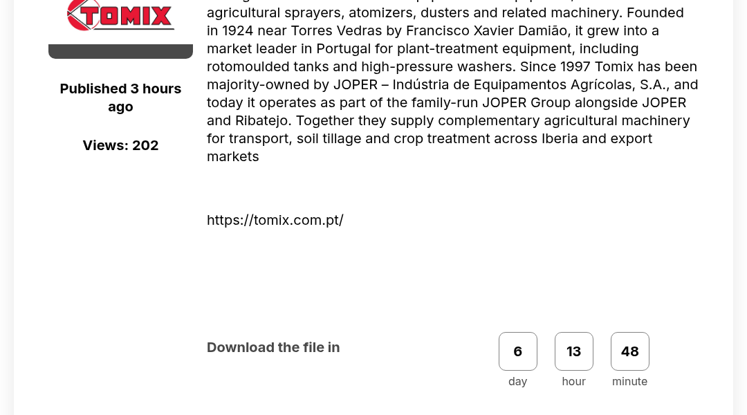 Leak screenshot for Tomix / Grupo JOPER