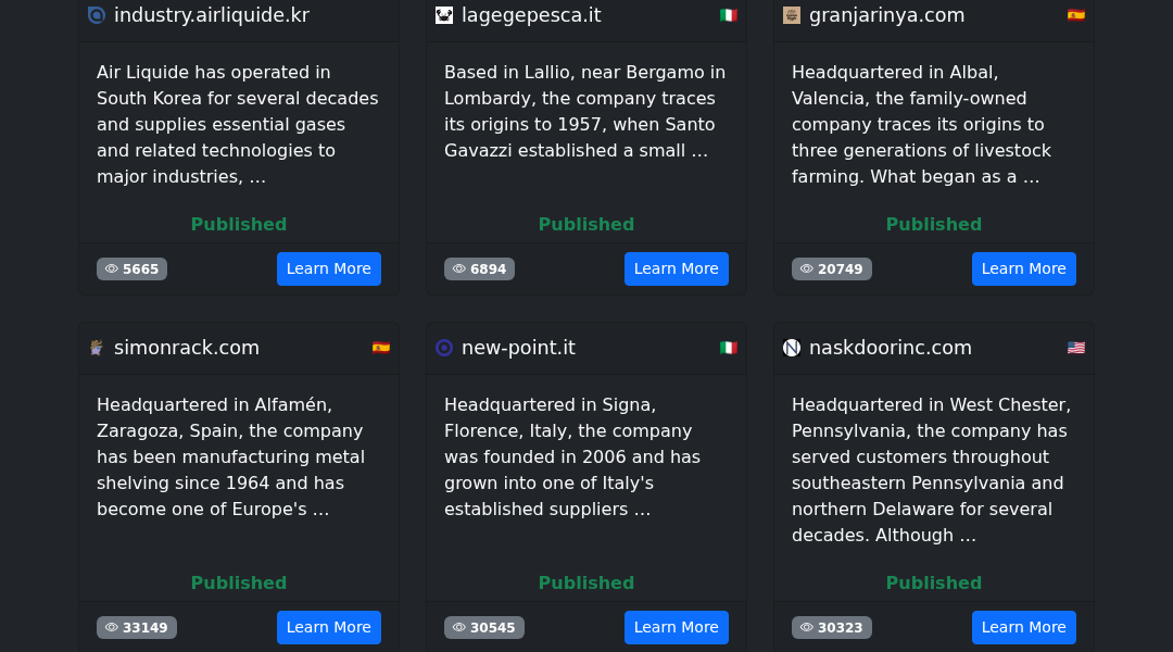 Leak screenshot for Chiller manufacturer