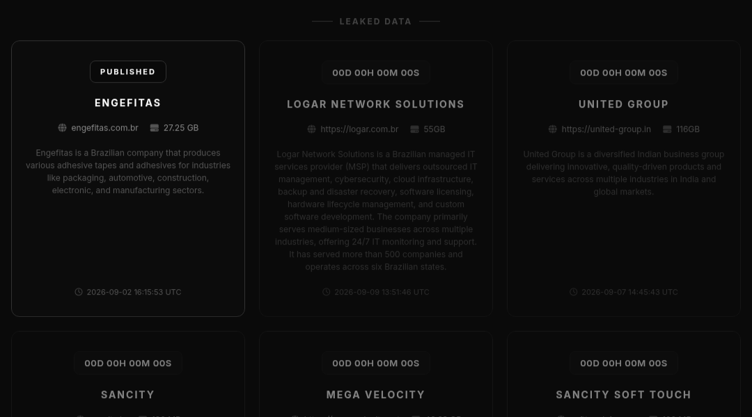 Leak screenshot for Logar Network Solutions