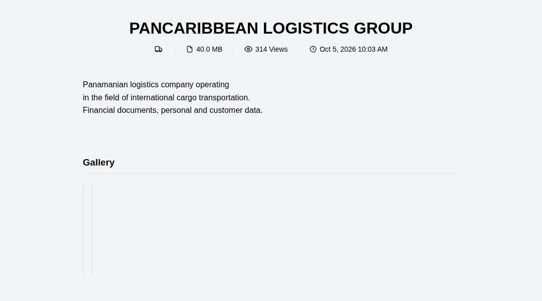 Leak screenshot for PANCARIBBEAN LOGISTICS GROUP