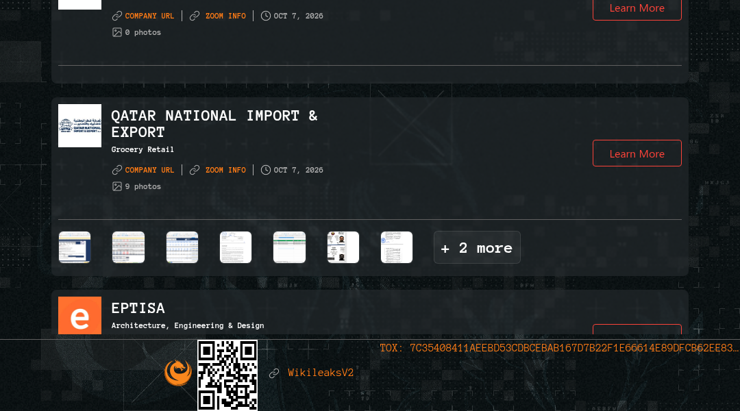 Leak screenshot for Qatar National Import & Export