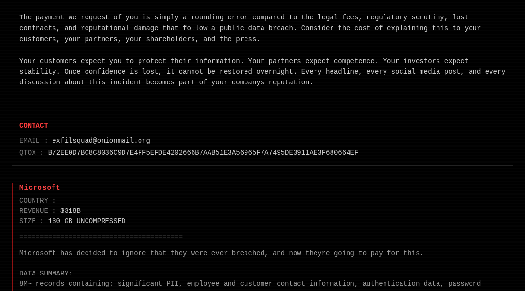 Leak screenshot for Unknown Law Enforcement Data