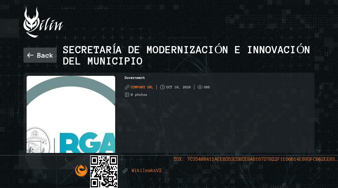Leak screenshot for Secretaría de Modernización e Innovación del Municipio