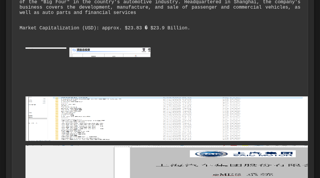Leak screenshot for SAIC Motor Corporation Limited