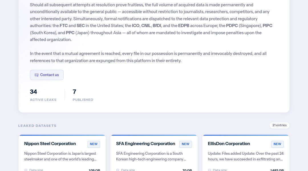 Leak screenshot for Singapore Technologies Engineering (ST Engineering)